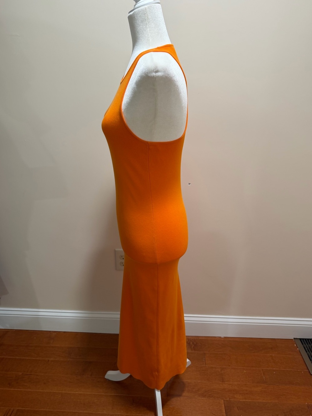 A.L.C. Orange Cotton Blend Stretch Racerback Sleeveless Marc Dress Sz. M - Picture 6 of 8